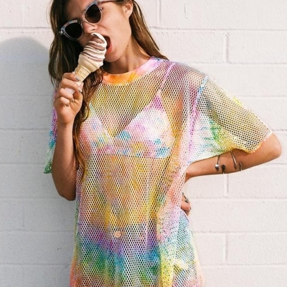 UNIF Tops - UNIF Relapse Mesh Tie-Dye Tee